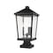 Z-Lite Beacon 3 Light Outdoor Pier Mounted Fixture, Black & Clear Beveled 568PHXLS-SQPM-BK - alternate 5